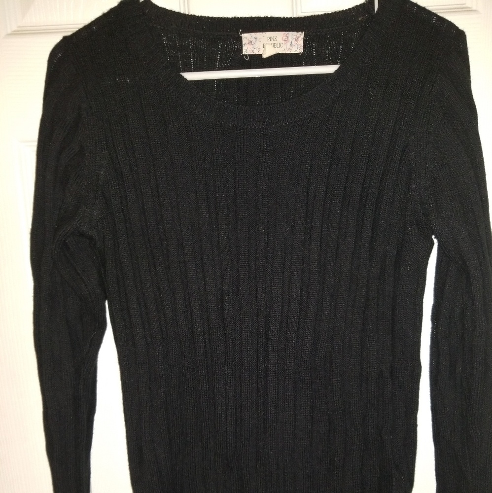 Plain black sweater.